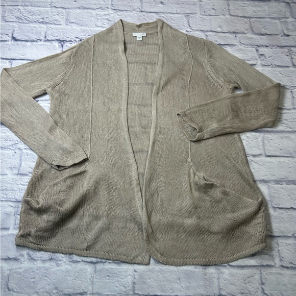 J. Jill Beige Open Front Lightweight Cardigan. Size Medium. Layering. - Picture 1 of 4